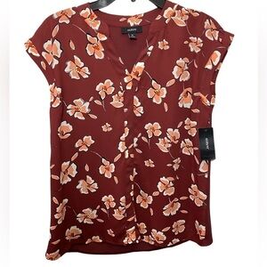Alfani Multicolored Floral Shortsleeve Blouse